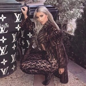 Fendi Women's Brown Knitted Forever Logo Tights in size XS/S